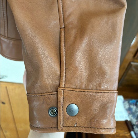 Lovely vintage inspired oversized 100 genuine lambskin leather bomber jacket XL - Picture 11 of 12
